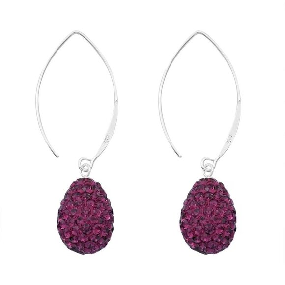 Hand Crafted Purple Drop Earrings - Picture 5 of 9